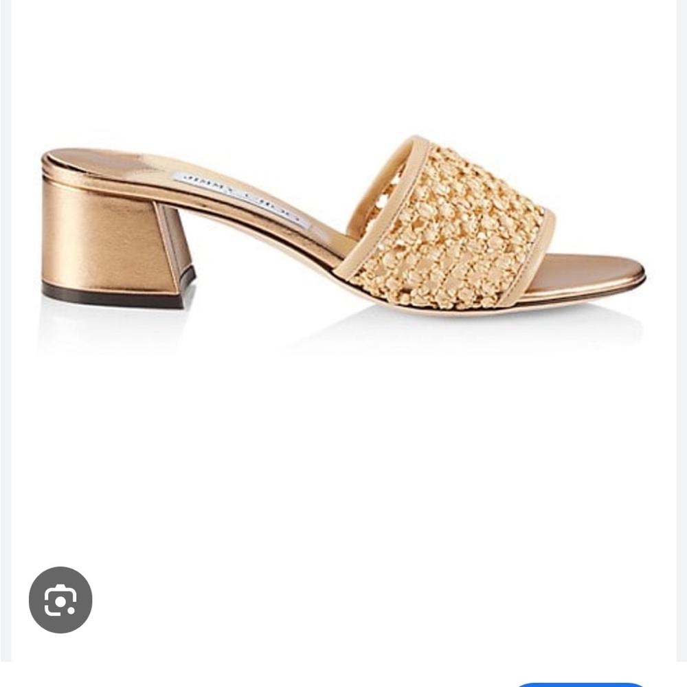 Elegant Gold Block Heel Sandals